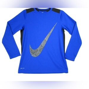 Nike Boy’s Royal Blue Long Sleeve with Silver Swoosh